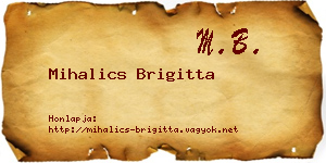 Mihalics Brigitta névjegykártya