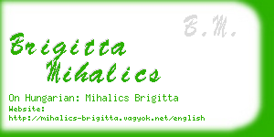 brigitta mihalics business card